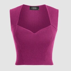 Cider Magenta Ribbed Knit Top